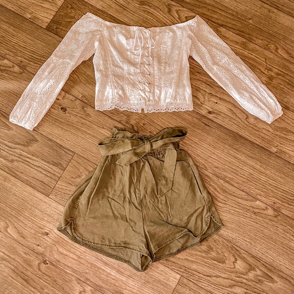 Aster white peasant top